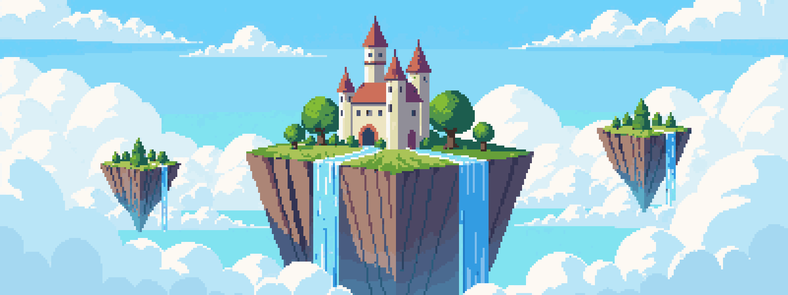 Pixel-art illustration of a sky islands scene for the Ironbarrow post: Rankings guide: every leaderboard and how to climb them