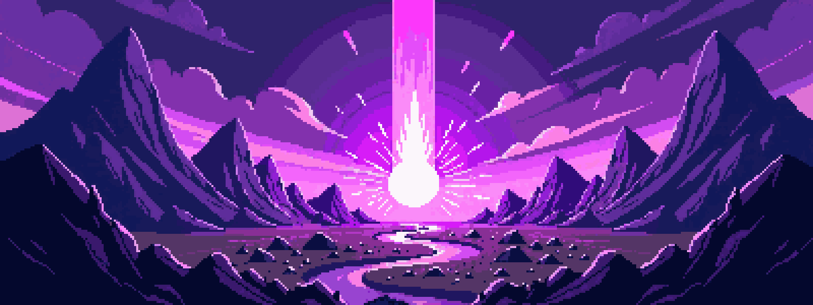 Pixel-art illustration of a void rift scene for the Ironbarrow post: Barrow Depths guide: how to get deeper in the endless dungeon